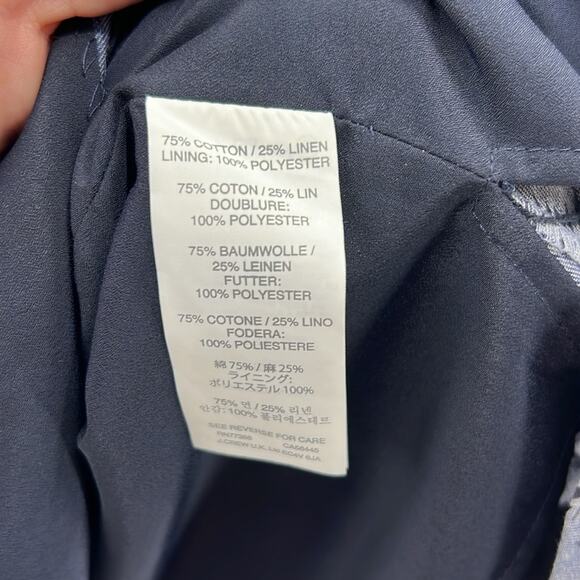 J. Crew Women's Linen Palm Print Tank Dress - Blue - 6T - New with tags - Picture 4 of 8